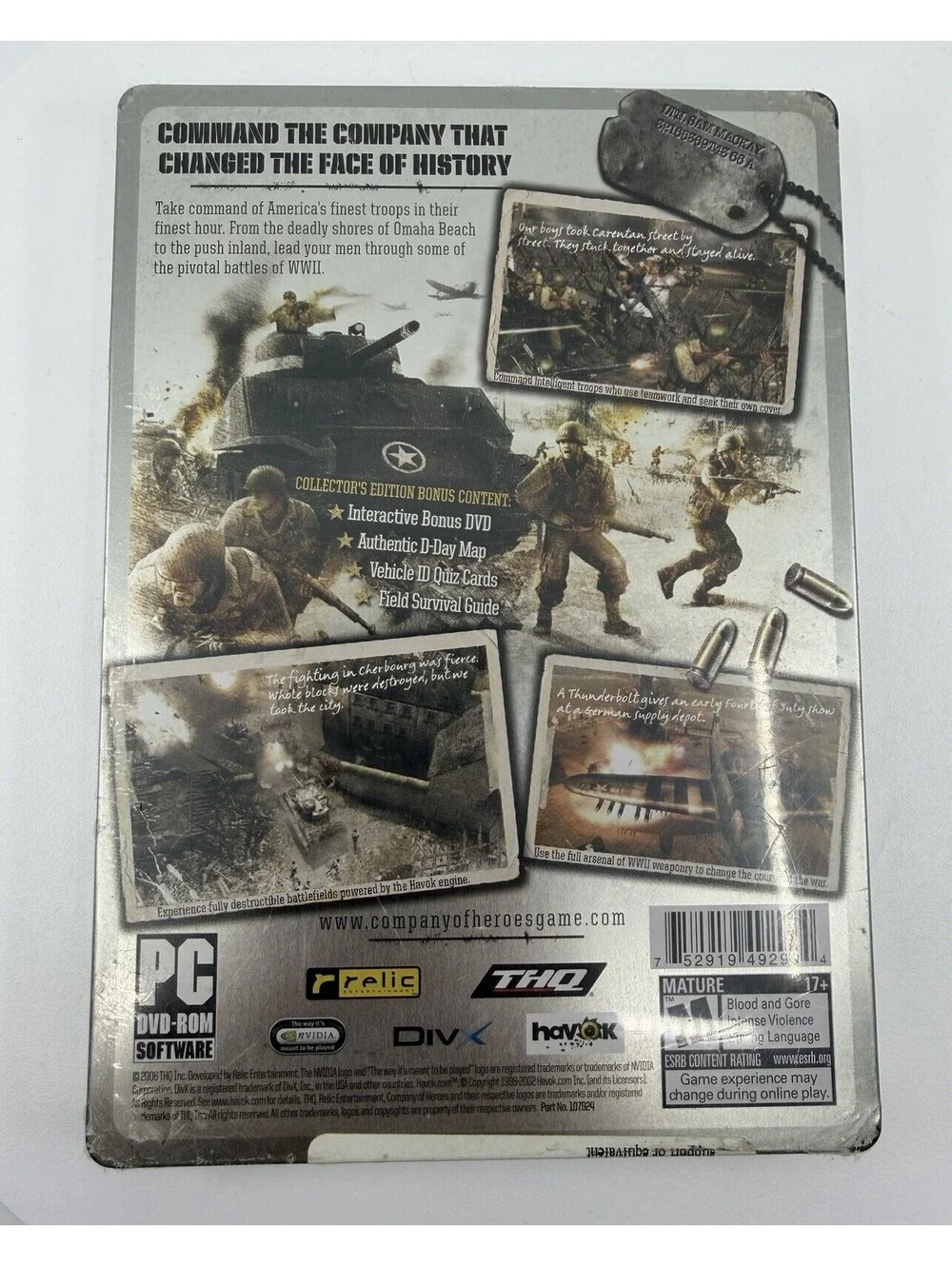 Company Of Heroes: Collector's Edition Steelbook Case PC Brand New Sealed!